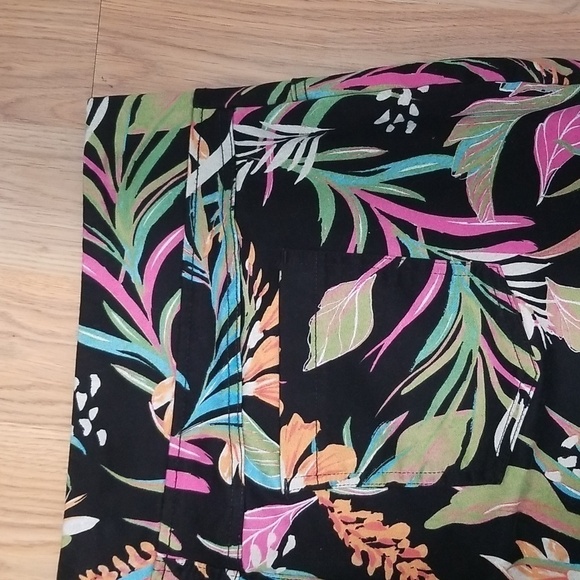 Terra & Sky Pants Tropical Leaf Print Colorful Vacation Summer Women 1X (16W-18W - Picture 7 of 9